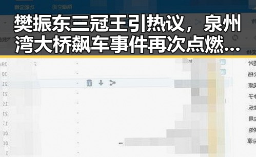 樊振东三冠王引热议，泉州湾大桥飙车事件再次点燃公众关注
