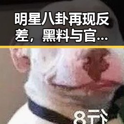 明星八卦再现反差，黑料与官宣的背后纷争让人震惊